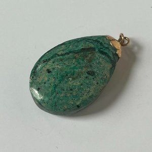 Turquoise Teardrop Polished Rock Pendant